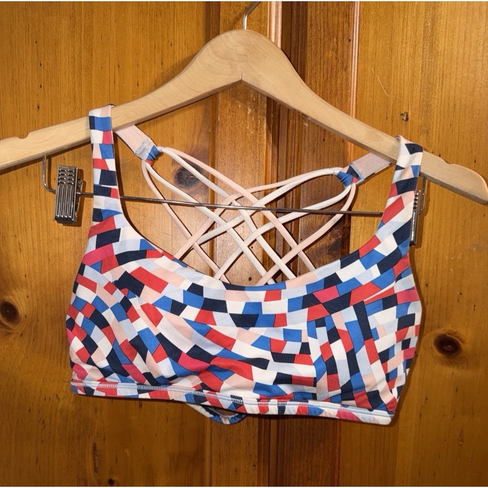 Lululemon Free To Be Wild Sports Bra Racerback Strappy Women's 10 Yoga Running